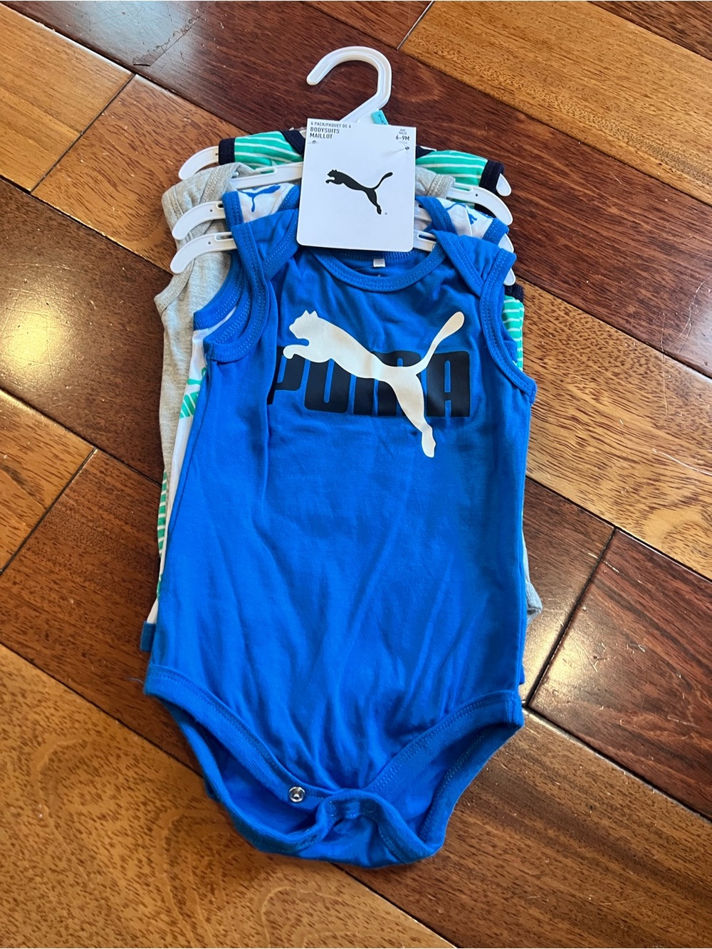 Puma Sleeveless Bodysuits, Boys 6-9M, NWT